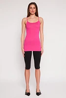 Womens Scoop Neck Basic Cami, Pink, Size S