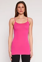 Womens Scoop Neck Basic Cami, Pink, Size S