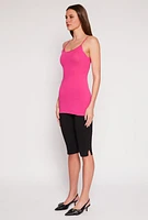 Womens Scoop Neck Basic Cami, Pink, Size S