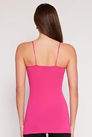 Womens Scoop Neck Basic Cami, Pink, Size S