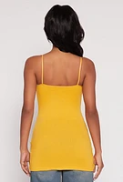 Womens Scoop Neck Basic Cami, Yellow, Size S