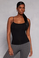 Womens Scoop Neck Shelf Bra Cami,