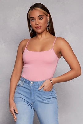 Womens Scoop Neck Shelf Bra Cami,