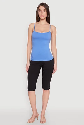 Womens Scoop Neck Shelf Bra Cami,