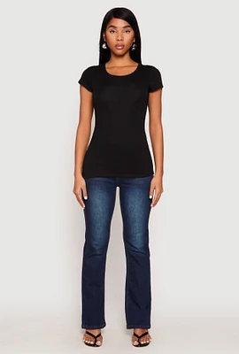 Womens Short Sleeve Scoop Neck Tee,