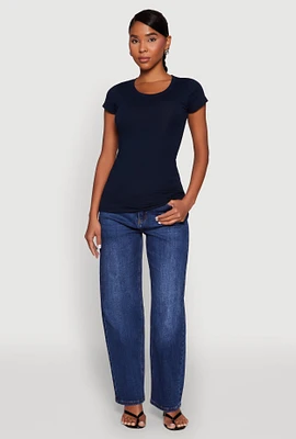 Womens Short Sleeve Scoop Neck Tee,