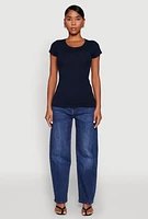 Womens Short Sleeve Scoop Neck Tee,