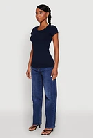 Womens Short Sleeve Scoop Neck Tee,