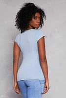 Womens Short Sleeve Scoop Neck Tee,