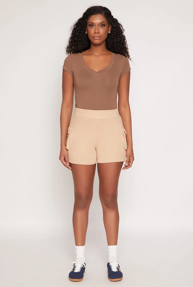 Womens V Neck Basic Short Sleeve Tee,