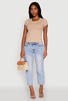 Womens Basic Crew Neck Top, M