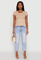 Womens Basic Crew Neck Top, M