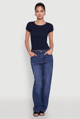 Womens Basic Crew Neck Top,