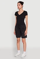 Womens V Neck Short Sleeve Basic Tee,