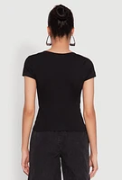 Womens V Neck Short Sleeve Basic Tee,
