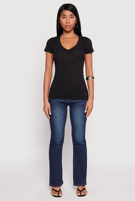 Womens Short Sleeve V Neck T Shirt,