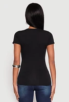 Womens Short Sleeve V Neck T Shirt,