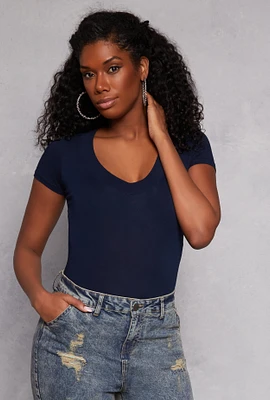 Womens Short Sleeve V Neck T Shirt,