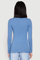 Womens Basic Long Sleeve Crew Neck T Shirt, L