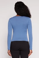 Womens Basic Scoop Neck Long Sleeve Top,