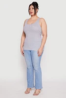 Womens Plus Rib Knit Tank Top,