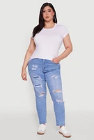Womens Plus Basic Crew Neck Tee,