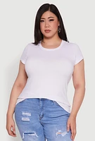 Womens Plus Basic Crew Neck Tee,
