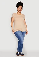 Womens Plus Basic Crew Neck Tee,