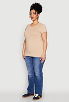 Womens Plus Basic Crew Neck Tee,