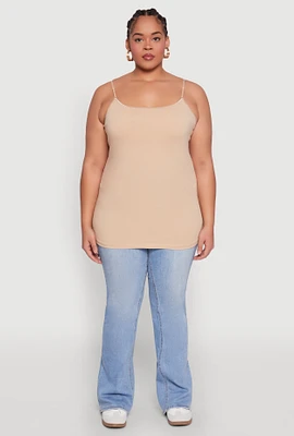 Womens Plus Basic Shelf Bra Cami,