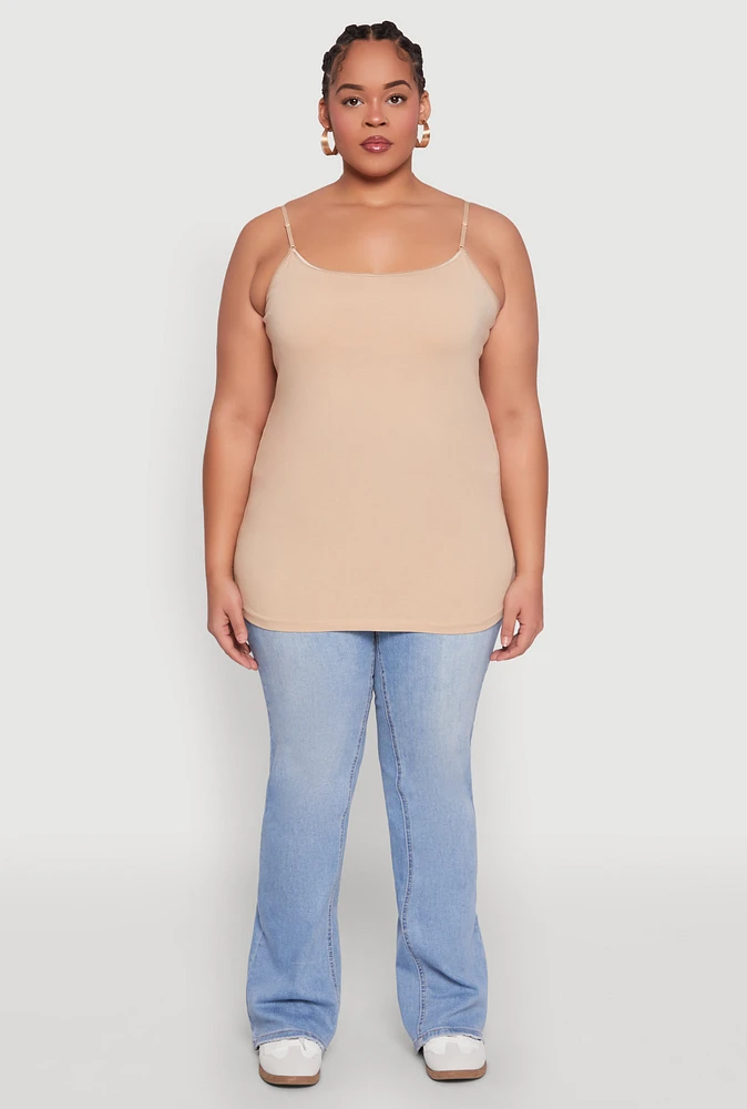 Womens Plus Basic Shelf Bra Cami,