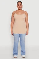 Womens Plus Basic Shelf Bra Cami,