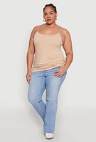 Womens Plus Basic Shelf Bra Cami,