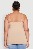 Womens Plus Basic Shelf Bra Cami,
