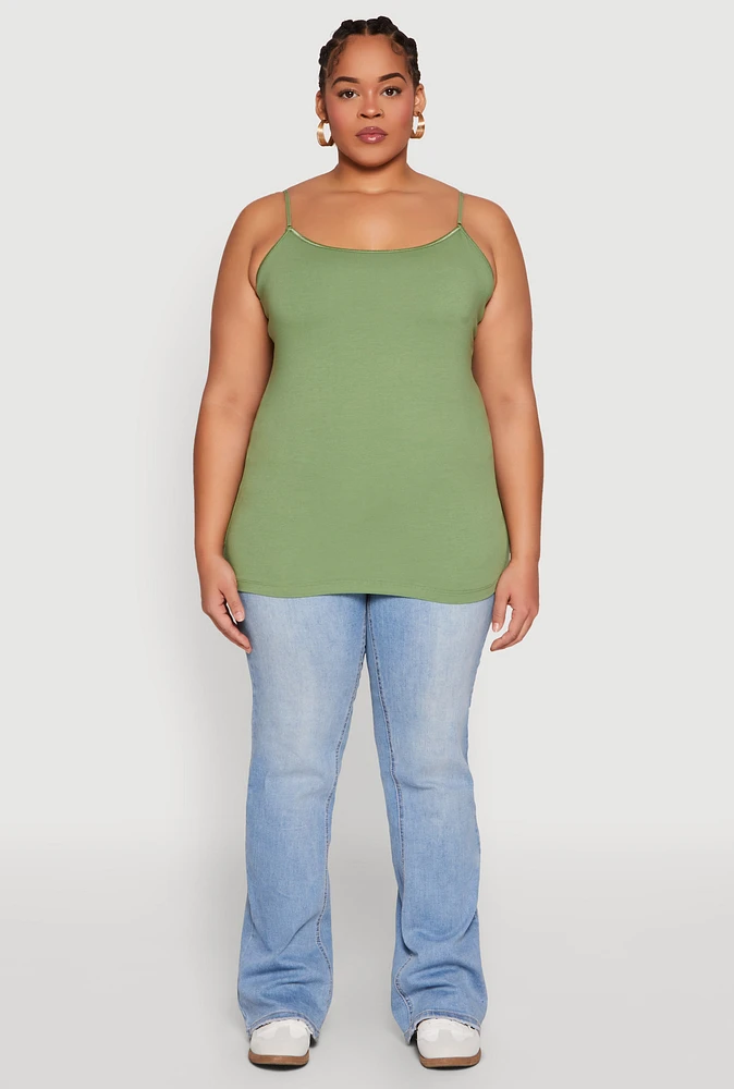 Womens Plus Basic Shelf Bra Cami,