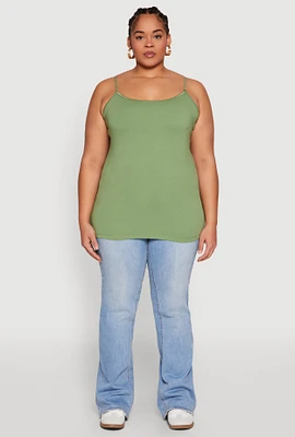 Womens Plus Basic Shelf Bra Cami,