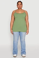 Womens Plus Basic Shelf Bra Cami,