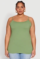 Womens Plus Basic Shelf Bra Cami,