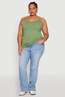 Womens Plus Basic Shelf Bra Cami,