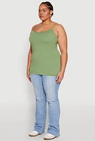Womens Plus Basic Shelf Bra Cami,