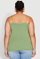 Womens Plus Basic Shelf Bra Cami,