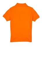 French Toast Girls 4-6x Picot Collar Polo Shirt, Orange, Size 4-5
