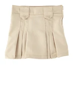 French Toast Girls 4-6x Front Pleated Tab Skirt, Khaki,