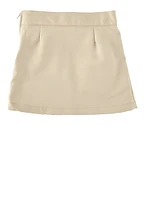 French Toast Girls 4-6x Front Pleated Tab Skirt, Khaki,