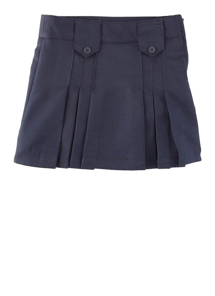 French Toast Girls 4-6x Front Pleated Zip Side Skirt, Blue, Size 4