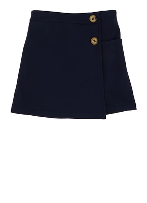 French Toast Girls 4-6x Stretch Double-Button Skort, Blue, Size 4-5