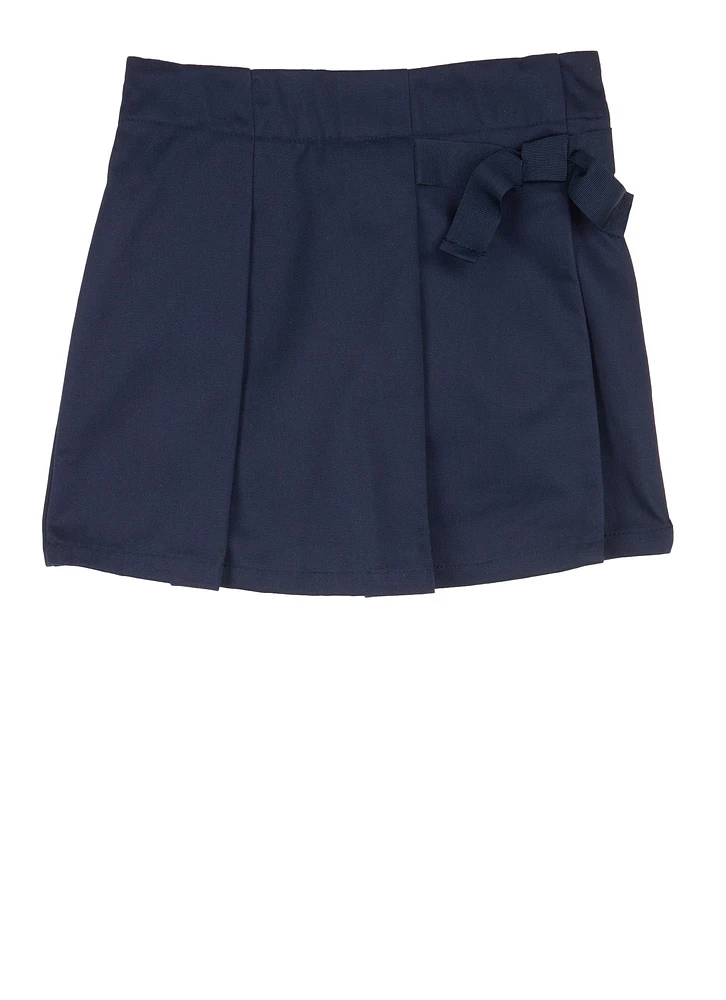French Toast Girls 4-6x Knot Detail Pleated Skort, Blue, Size 6