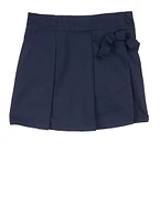 French Toast Girls 4-6x Knot Detail Pleated Skort, Blue, Size 6