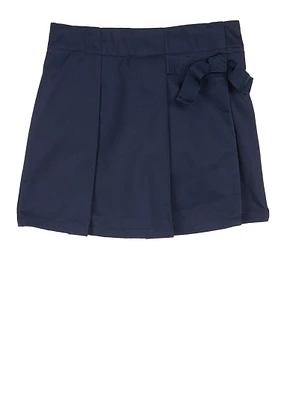 French Toast Girls 4-6x Knot Detail Pleated Skort, Blue, Size 6