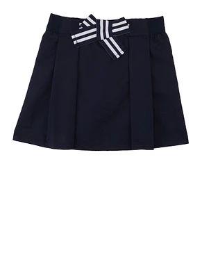 French Toast Girls 4-6x Bow Front Scooter Skirt, Blue,